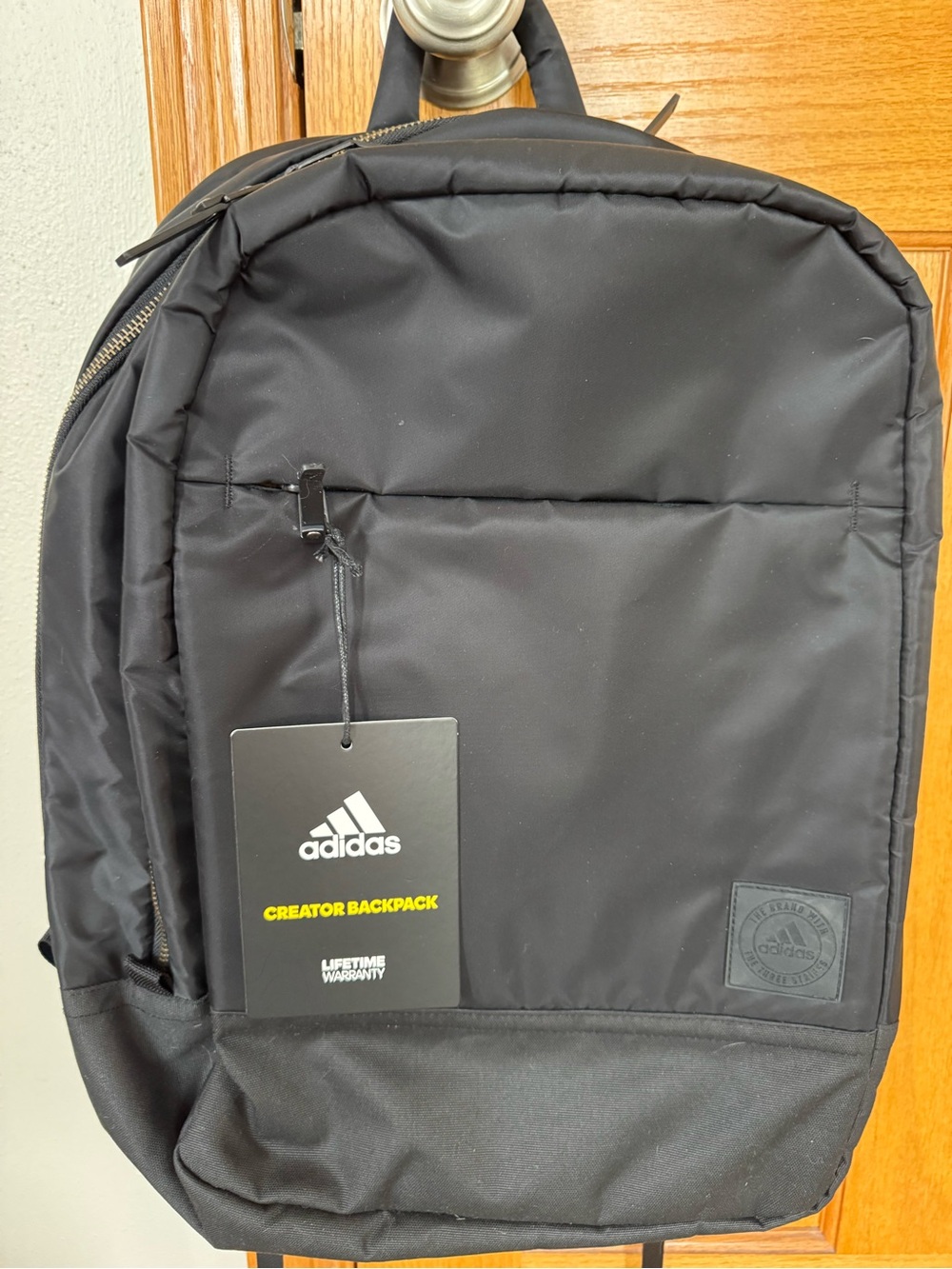Adidas Creator Backpack, Exclusive Black with gold lining and pouch. Brand New